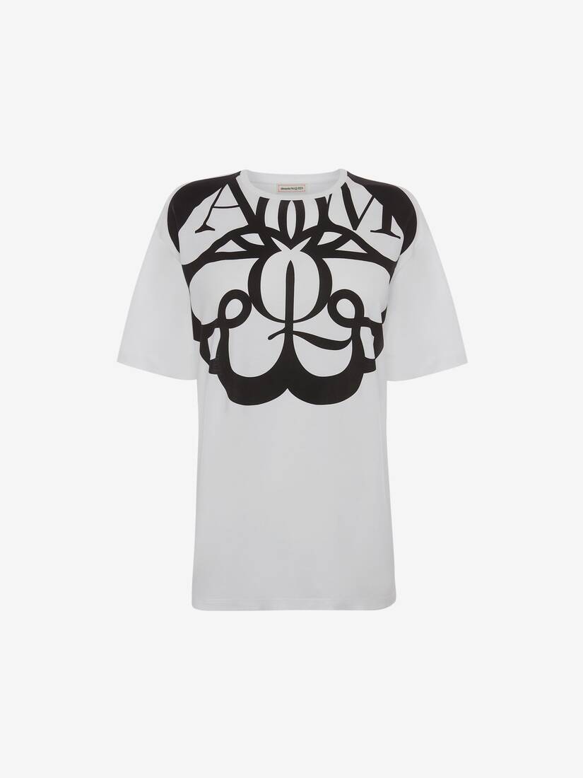 Camisetas Alexander McQueen Exploded Seal Logo Mujer - Blancos - Mexico 608-EMUOZG